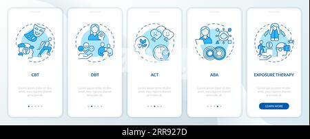 Walkthrough behavioral therapy with linear icons concept Stock Vector