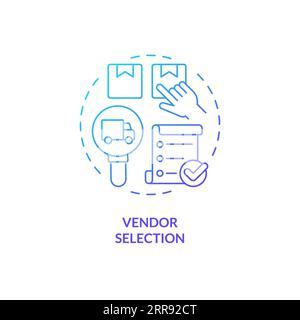 2D vendor selection gradient line icon concept Stock Vector