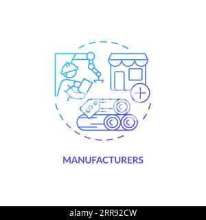 2D manufacturers gradient line icon concept Stock Vector