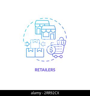 2D retailers gradient line icon concept Stock Vector