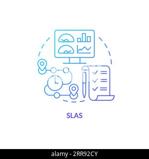 2D SLAs gradient thin line icon concept Stock Vector