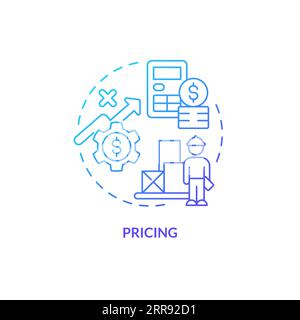 2D pricing gradient thin line icon concept Stock Vector