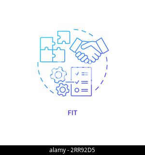 2D fit gradient thin line icon concept Stock Vector