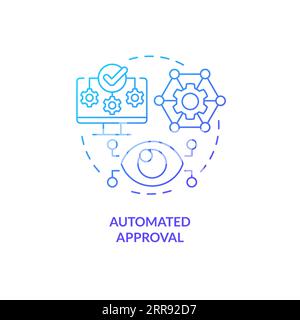 2D automated approval gradient line icon concept Stock Vector