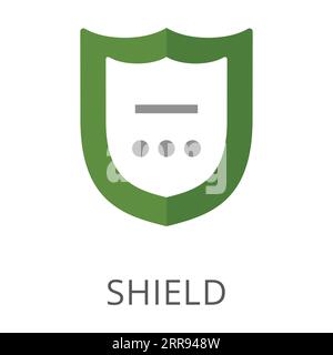 Shield with set password isolated on white Stock Vector