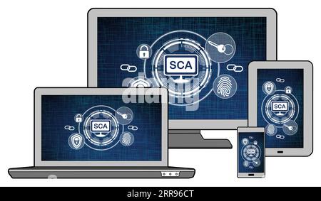 Sca concept shown on different information technology devices Stock Photo