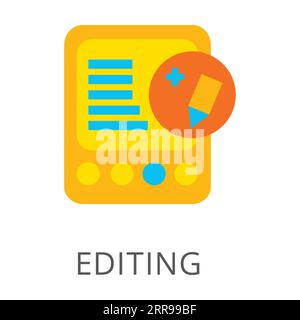 Personal tablet with highlighter pencil label isolated on white Stock Vector