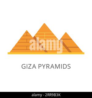 Great pyramids of Giza as Egyptian symbol flat vector icon Stock Vector