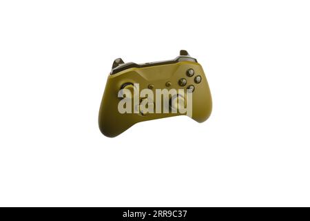 yellow gamepad controller isolated no background Stock Photo