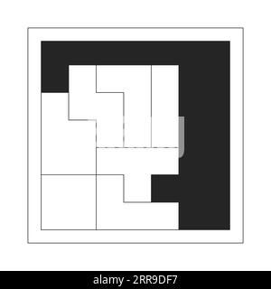 Tetrominoes cube flat monochrome isolated vector object Stock Vector