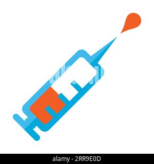 Medical syringe filled with blood vector Stock Vector