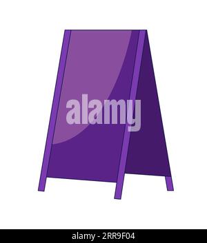 Sidewalk chalkboard flat line color isolated vector object Stock Vector