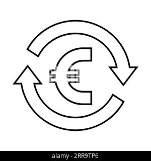 Euro currency exchange conversion symbol isolated on white Stock Vector