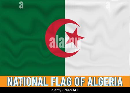 NATIONAL FLAG OF ALGERIA 3D EFFECT Stock Vector