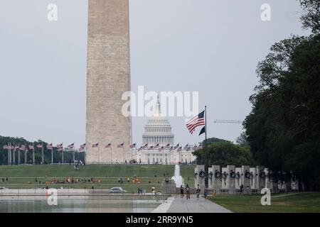 210708 -- WASHINGTON, D.C., July 8, 2021 -- Photo taken on July 7, 2021 shows the U.S. Capitol building in Washington, D.C., the United States. The highly transmissible Delta variant has overtaken the Alpha variant to become the dominant variant in the United States, according to new estimates from the U.S. Centers for Disease Control and Prevention CDC. Delta, which was first found in India and is now in over 100 countries, represented 51.7 percent of new infections in the United States over the two weeks ending on July 3, according to the CDC.  U.S.-WASHINGTON D.C.-COVID-19-DELTA VARIANT Liu Stock Photo