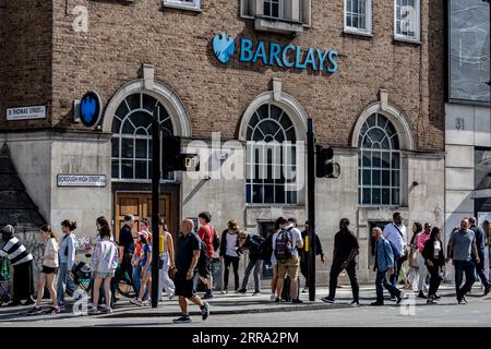 London, UK. 03rd Sep, 2023. People walk by Barclays, a British universal bank, in London, Britain. Credit: SOPA Images Limited/Alamy Live News Stock Photo