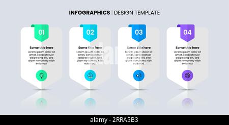 Infographic template with icons and 4 options or steps. Banners. Can be used for workflow layout, diagram, webdesign. Vector illustration Stock Vector