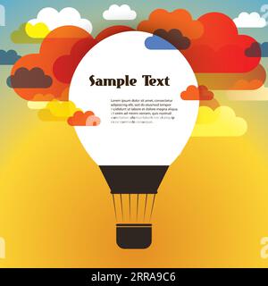 Air Balloon Background with Clouds Stock Vector