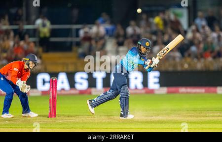 Harshitha Samarawickrama batting for Sri Lanka in the third Vitality IT20 between England and Sri Lanka Stock Photo