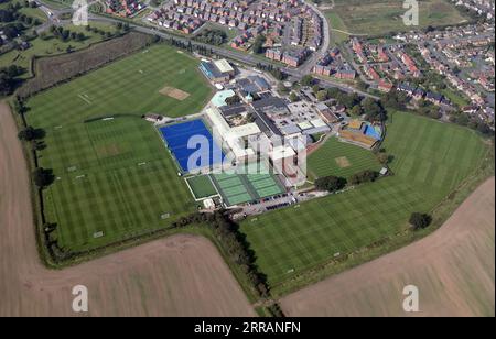 aerial view of The KIng's School, Chester, Cheshire, UK Stock Photo