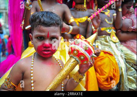 Sylhet, Bangladesh. 06th Sep, 2023. Young Children dress up as Krishna ...