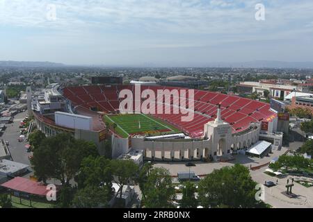 Los Angeles, United States. 01st Sep, 2023. A general overall aerial view of the Los Angeles Memorial Coliseum, Friday, Sept. 1, 2023, in Los Angeles. (Photo by Image of Sport/Sipa USA) Credit: Sipa US/Alamy Live News