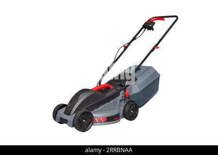 Lawn mower isolated on white background. Lawn mower Stock Photo