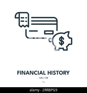 Financial History Icon. Report, Banking, Ranking. Editable Stroke. Simple Vector Icon Stock Vector