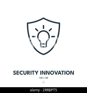 Security Innovation Icon. Protection, Safety, Privacy. Editable Stroke. Simple Vector Icon Stock Vector