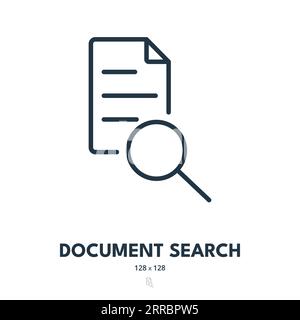 Document Search Icon. File, Find, Doc. Editable Stroke. Simple Vector Icon Stock Vector