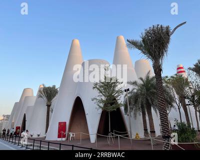 211008 -- DUBAI, Oct. 8, 2021 -- Photo taken on Oct. 7, 2021 shows the Austria Pavilion of Expo 2020 Dubai in Dubai, the United Arab Emirates. Following a year-long delay due to the COVID-19 pandemic, the much-awaited Expo 2020 Dubai opened its doors to visitors on Oct.1.  UAE-DUBAI-EXPO 2020-PAVILIONS SuxXiaopo PUBLICATIONxNOTxINxCHN Stock Photo