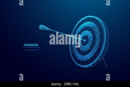 Abstract digital target with an arrow in the center. Stock Vector