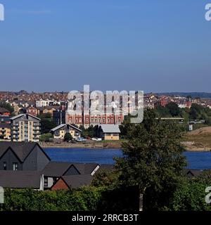 The Dock Office, Vale of Glamorgan County Council and surroundings. Looking across to Barry from Barry Island. Sept 2023. Stock Photo