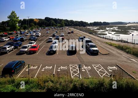Barry Island large car park and view across Barry Harbour. Sept 2023 Stock Photo