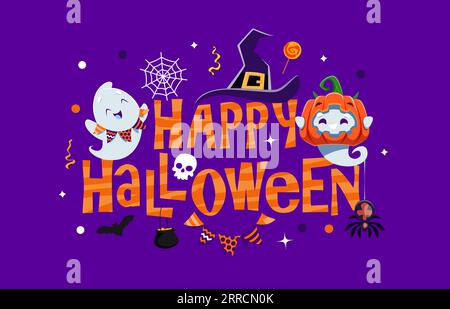 Halloween mombie banner zombie kawaii ghost bat Vector Image