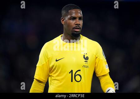 France goalkeeper Mike Maignan during the UEFA Euro 2024 Qualifying Group B match at the Parc des Princes, Paris. Picture date: Thursday September 7, 2023. Stock Photo