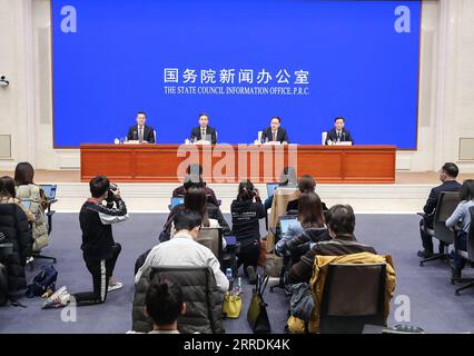 211230 -- BEIJING, Dec. 30, 2021 -- Photo taken on Dec. 30, 2021 shows a press conference held by the State Council Information Office in Beijing, capital of China. China has completed the domestic preparation for implementing the Regional Comprehensive Economic Partnership RCEP agreement, a Chinese official said Thursday, two days ahead of the world s largest trade deal coming into force. Photo by /Xinhua CHINA-BEIJING-STATE COUNCIL-RCEP-PRESS CONFERENCE CN ZhaoxYifan PUBLICATIONxNOTxINxCHN Stock Photo