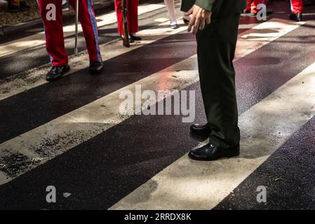 Salvador, Bahia, Brazil - September 07, 2023: Army soldiers parade during the Brazilian independence celebrations in the city of Salvador, Bahia. Stock Photo