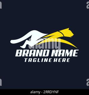 Awesome Lion Bolt Premium Logo Stock Vector