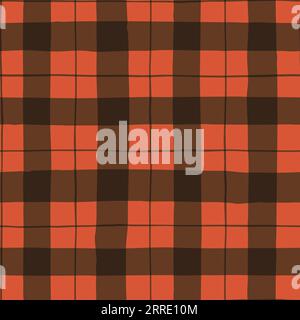 Festive Hand-Drawn Checked Vector Seamless Pattern Stock Vector