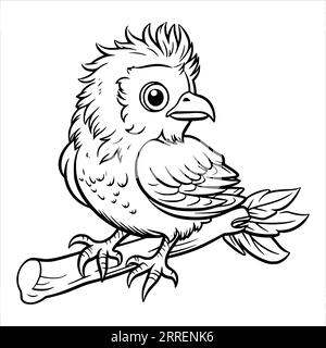 Premium Vector  Funny little bird coloring page for kids