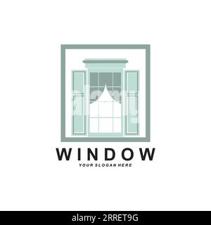 Home Window Logo, Home Interior icon design Stock Vector