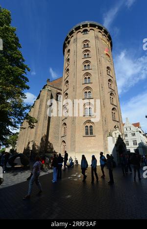 The Round tower 17th-century tower built as an astronomical observatory. Købmagergad, Copenhagen, Denmark Stock Photo