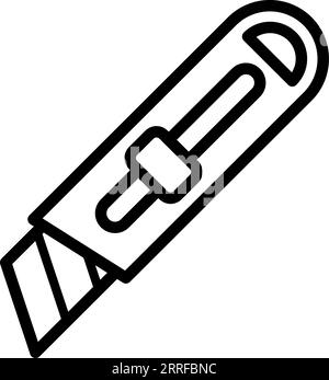 Line cutter knife icon as an editable outline for your design Stock Vector