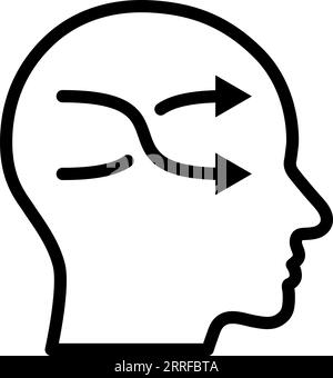 Linear icon of flexibility in the human head as a concept of agile thinking and company management Stock Vector