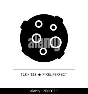 Moon pixel perfect black glyph icon Stock Vector
