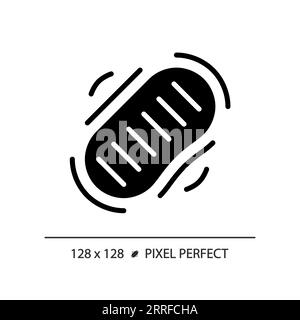 Moon footprint pixel perfect black glyph icon Stock Vector
