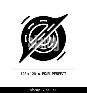 Black hole pixel perfect black glyph icon Stock Vector