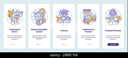 Walkthrough HIR with colorful line icons concept Stock Vector