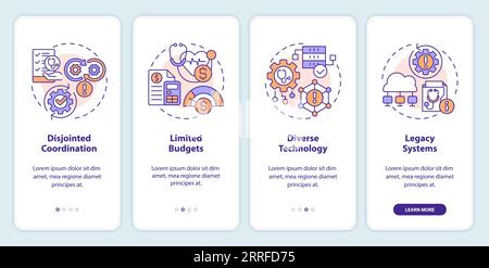 Walkthrough HIR with colorful icons concept Stock Vector